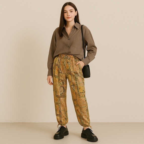 Rachel Zoe Bohemian Print Harem Pants - L - NWT - Picture 7 of 7